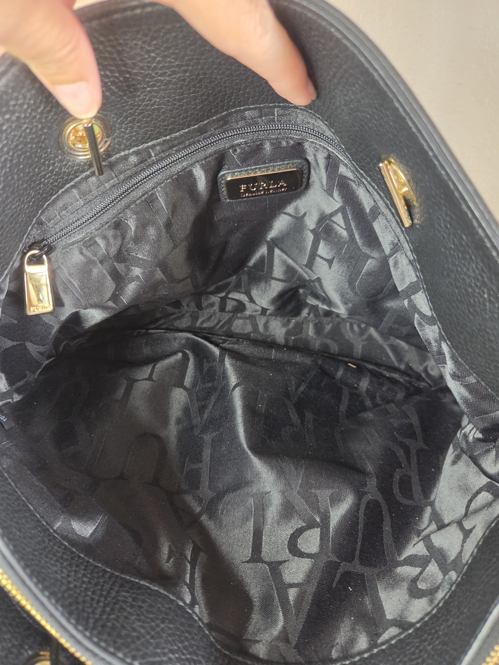 Furla Black Leather Chain-Handle Tote - Picture 14 of 16
